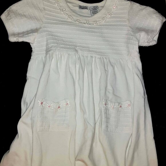 Girls Easter clothes size 4t white short sleeve spring summer comfortable dress - Picture 1 of 5